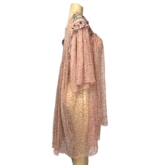 SOLD - Rare Pink Antik Batik Embroidered Dress - Picture 5 of 8